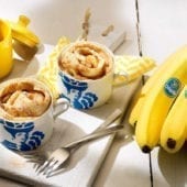 Chiquita banana cinnamon roll in a mug